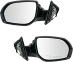 Driver & Passenger Side Power Heated Mirror Set Paint to Match Smooth Black Compatible with 2013-2016 Hyundai Santa Fe HY1320206 HY1321206