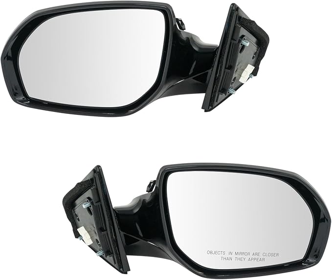 Driver & Passenger Side Power Heated Mirror Set Paint to Match Smooth Black Compatible with 2013-2016 Hyundai Santa Fe HY1320206 HY1321206