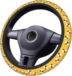 Yellow Cute Bee Insects Cartoon Steering Wheel Cover Car Accessories Cute for Women Girls Girly Universal 15 Inch Neoprene Auto Interior Decor Anti Slip Car Truck Protector