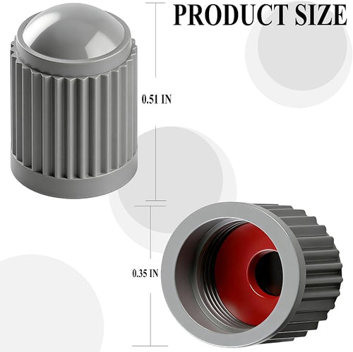 15PCS Tire Valve Stem Caps, Corrosion Resistant, with O Rubber Ring, Airtight Seal Heavy Duty Dustproof Tire Valve Stem Covers for Cars, SUV, Trucks, Bikes, Motorcycles, Bicycles(Gray)