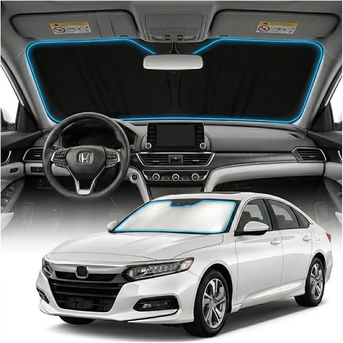 for Honda Accord Sun Shade Windshield Cover - Custom Fit Accord Accessories 2022-2025 2026 Sunshade Foldable UV Protection & Heat Shield Sun Visor Accessories