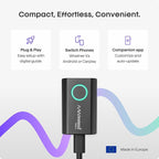 TWO+ Compatible with Android Auto & Apple Carplay 2-in-1 Wireless Adapter | Wireless Connection via Bluetooth & WiFi | iPhone X+ & Android 11+ | Multifunctional Button | Made in Europe