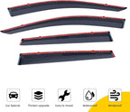Window Visors Compatible with 2017-2022 Honda CRV CR-V Smoke Tint with Chrome Trim Outside Mount Tape On/Clip On Style PMMA Sun/Rain Guard Vent 4pcs