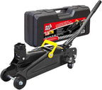 1.5 Ton Hydraulic Trolly Service/Floor Jack with Blow Mold Carrying Storage Case, Portable Car Floor Jack with Lifting Range 5.6 Inch -13 Inch, Black