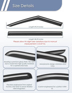 Extra-Thick Window Rain Guard for Hyundai Santa Fe 2024 2025 2026 Rain Guards Side Window Visors Tape-on Vent Visor Window Deflectors Vent Shades