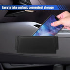 Car Seat Side Storage Pocket, Leather Foldable Auto Door Storage Box, Waterproof Car Trash Can Organizer, Multifunctional Vehicle Interior Accessories for Phones, Glasses, Keys, Cards (Black)