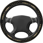Camo American Flag Neoprene Steering Wheel Cover for Men Women Anti-Slip Elastic Steering Wheel Protective Cover 15in Universal Car Accessories Fit Cars, SUVs, Auto