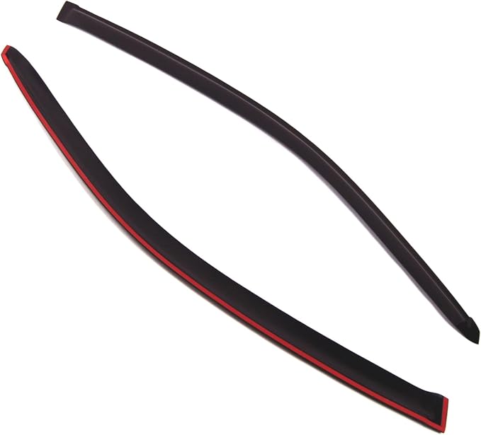 WD2-220 Dark Smoke 2 Pcs Set Window Visor (Outside Mount) Deflector Rain Guard Compatible with 2001-2005 Honda Civic Coupe