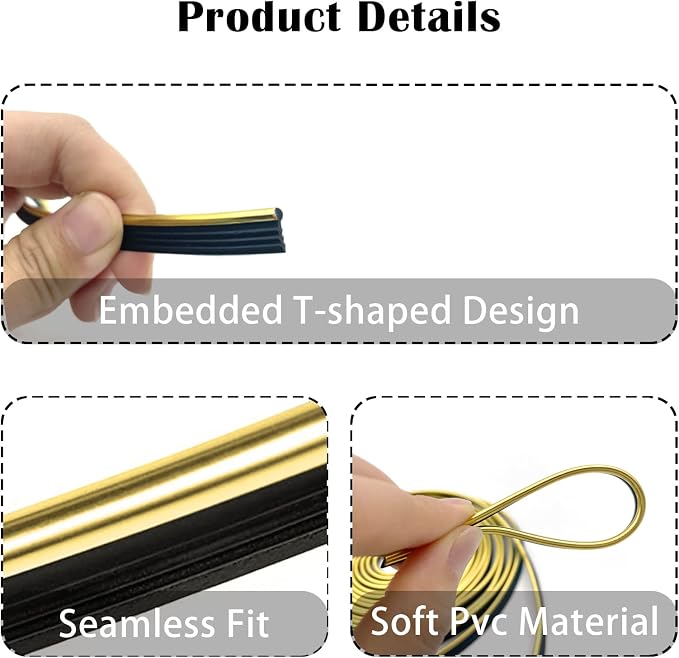 Car Interior Trim Strips,Universal 9.8 ft Car Electroplating Decoration Styling Door Dashboard, Flexible Interior Trim Accessories with Installing Tool(Yellow)