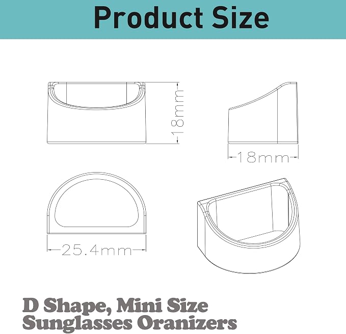 Sunglass Organizer 6 Pack, Glasses Holder & Eyeglass Holder for Eyewear, Sunglasses, Reading Glasses. Sunglass Holder for Home, Office, Car, Driver, Workshop. Glasses Accessories (Black)
