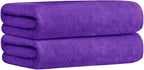 Microfiber Bath Towels, 2 Pack, 30" x 60", Large Microfiber Towel for Body, Oversized, Ultra Soft, Super Absorbent, Fast Drying, Perfect for Bathroom, Shower, Sauna, Yoga, Gym, Violet