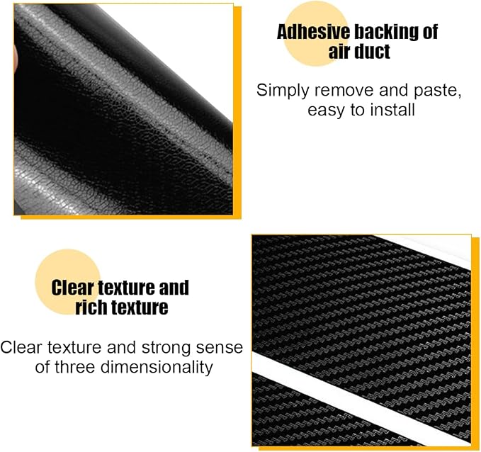 4PCS Car Door Sill Protector, 3D Carbon Fiber Vehicle Entry Edge Guard Trim, Anti-Scratch Automotive Threshold Sill Cover Strips Accessories, Universal for SUV, Sedan, Truck (Black)