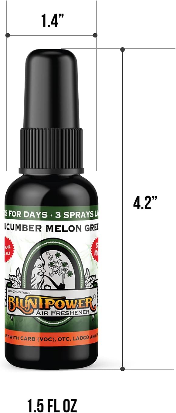 (Cucumber Melon Green, 1 Pack) Concentrated Air Freshener for Room and Car Spray - Oil-Based Diffuser Spray Bottle - Long-Lasting Bathroom Spray, Car Freshener, & Odor Eliminator Spray