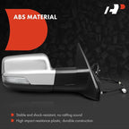 Passenger Side Power Door Mirror - Compatible with Ram 1500 2019 2020 2021 2022 - Heated Power Folding Chrome Outside Rear View Mirror w/Turn Signal Puddle Light and Blind Spot Detection