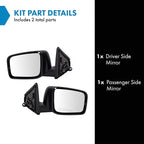 Driver and Passenger Side Mirror Assembly Set Power Heated Textured Black Compatible with 2008-2013 Nissan Rogue 2014-2015 Nissan Rogue Select