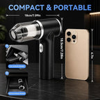 Handheld Vacuum Cordless 12000PA Real Strong Suction,Portable Small Car Vacuum Cleaner with 4 Modes & 4000mAh Rechargeable Battery,3 Filter,7-in-1 Cleaning Kit for Home Office Car Pet (Black)