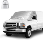 Silver RV Windshield Cover for Ford E-Series 2003-2026 | Fits Econoline E150 E250 E350 E450, Hail Protector, Waterproof Snow Cover