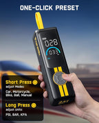 Fanttik X9 APEX Portable Air Compressor for Car Tires, 35s Fast Inflation, 150PSI Cordless Tire Inflator with Light and Power Bank, Handed Inflator for SUV, Sedan, Motorcycle, Bike, Ball,Racing Yellow
