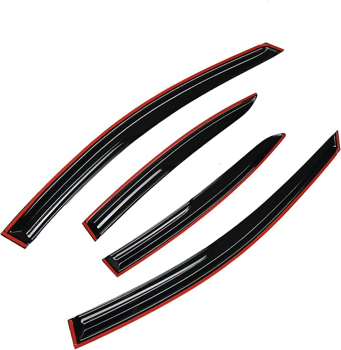 4 Pieces Smoke Tinted Tape-On Side Window Visor Deflectors Rain Guards Designed for Hyundai Elantra 2017 2018 2019 2020 SE SEL Value ECO Limited Sport