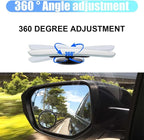 2PCS Automotive Rearview Mirror Blind Spot Mirrors - 2'' 360° Adjustable Bling Rhinestone Car Side View Mirror with Frame - HD Glass Round Wide View Angle Convex Mirrors for Car SUV Truck (White)