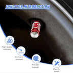 4PCS Tire Valve Stem Caps, Aluminum Tire Valve Cap, Dustproof Leak-Proof Wheel Valve Cover, Corrosion-Resistant Hexagon Stem Covers, Universal for Cars, SUVs, Trucks, Motorcycles, Bikes (Red)