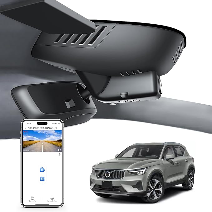Mangoal 4K Dash Cam for XC40 2023-2026 & XC40 Recharge 2021-2024 (Model B) | B4 B5 T4 T5 P8 etc, Integrated OEM Look,UHD 2160P Video, WiFi & App, Loop Recording, Easy to Install, 64GB Card