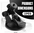 Dash Cam Suction Cup Camera Mount for Car, 360 Adjustable Dash Cam Suction Cup Mount with Strong Suctions, Portable Car Dashcam Mounts for Cars Dashcam, GPS, Phone Holder, 2PCS