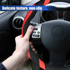 Car Steering Wheel Cover, 15 Inch Leather Anti-Slip Breathable Automotive Steering Wheel Protector, Universal Heat Resistant Vehicle Interior Accessories Cars, SUVs, Trucks(Red)