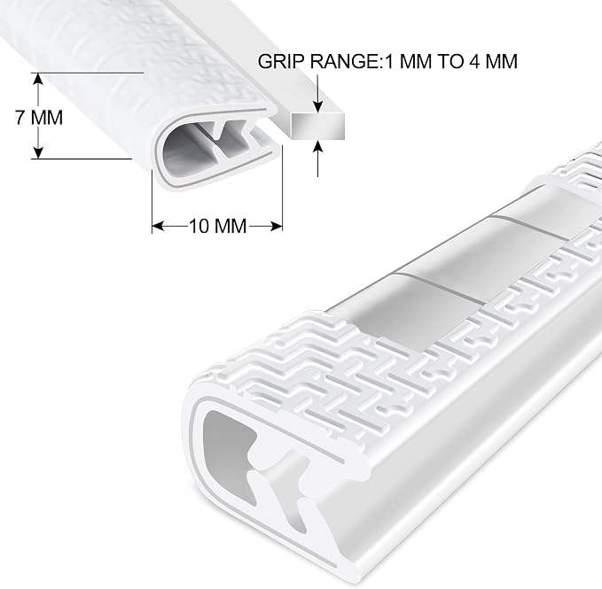 66Ft(20.2M) Long Car Door Edge Guards, U Shape Edge Trim Rubber Seal Protector Car Door Protection Anti-Collision Rubber Clips Easy to Cut No Need Adhesive Fit for Most Vehicles| White