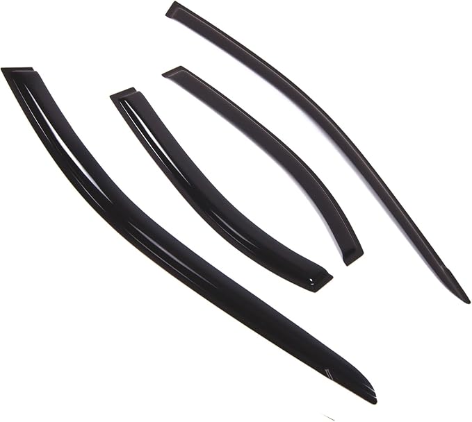 WD2-306RM Dark Smoke 4 Pcs Set Window Visor (Outside Mount) Deflector Rain Guard Compatible with 2002-2007 Mazda Mazda6 Sedan