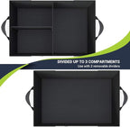 Trunk Organizer for Car, Car Organizer, 8 Mesh Pockets Trunk Organizer for SUV, Non-Slip Bottom, Storage Organizer for Sedans, Van, Jeep, Grocery, 2 Compartments, Black 22"x13"x11"