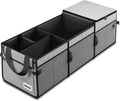Trunk Organizer for SUV, Large Capacity Car Organizer and Storage with 5 Compartment and 1 Cover, Foldable Trunk Organizer for Car, 90L Grey