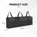 Car Trunk Organizer, Backseat Hanging Large Storage with Adjustable Straps,Waterproof PVC Collapsible Cargo Bag, Car Interior Accessories for Auto SUV MPV (Black)