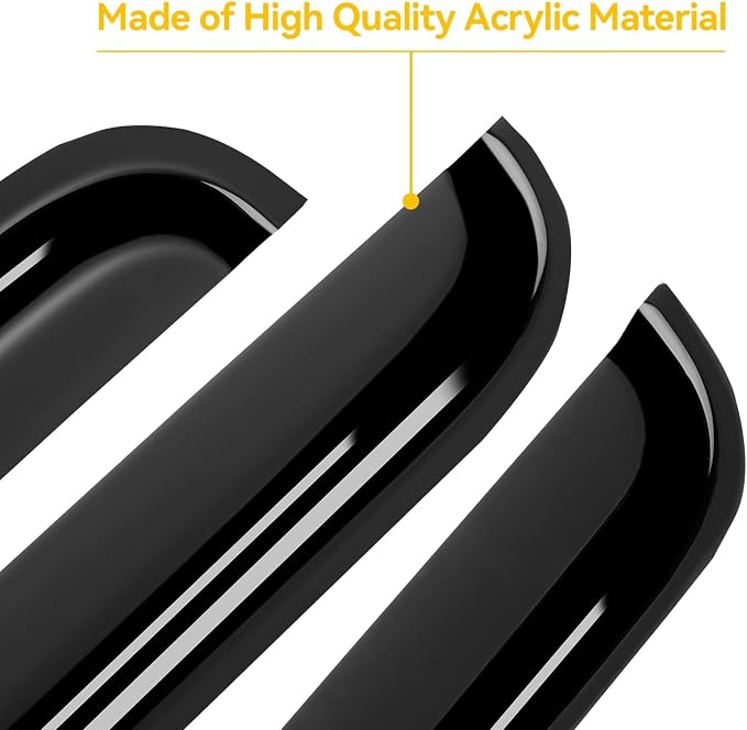 Window Rain Guards Visors for 1999-2016 Ford F250 F350 F450 F550 Super Duty SuperCrew Cab, Window Vent Wind Shades Deflectors, 4-Fullsize-Door
