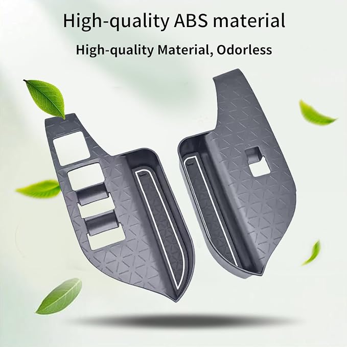 Door Side Storage Organizer Compatible with 2019-2025 RAV4 Accessories, Front & Rear 4PCS Door Handle Insert Organizer Tray, TPE Phone Pockets Fit for RAV-4 Accessories