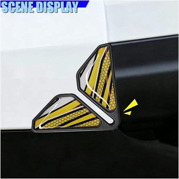 Craedli 2PCS Sport Style Car Door Edge Protector, Anti-Collision Automotive Door Corner Guards, Universal Self-Adhesive Vehicle Exterior Decoration Accessories for Car, Truck, SUV (Yellow)