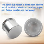 GSE Games & Sports Expert Jumbo Aluminum Cup Holder, Drop-in Cup Holder for Casino Poker Tables, Work Desks, Boats, RVs, Cars & Trucks (Silver, 2-Pack)
