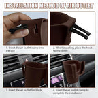 Car Cup Holder Expander, Cup Holder for Car, 2-in-1 Mobile Phone Drink Adapter, Auto Interior Accessories Multifunction Auto Seat Back and Armrest Box Storage Device for Most Vehicles (Brown)