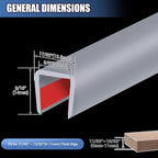 Rubber Edge Trim, Flexible Edge Banding, 3/8"(10mm) U Channel Protector, Self Adhesive Edge Guards for Plywood, Glass, Flexiglass and Sheet Metal Parts, 20Ft, Grey Color