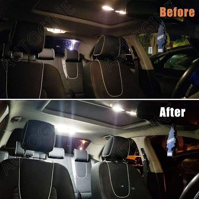7 Piece CANBUS LED Interior Light Kit for Jeep Wrangler JK 2-Door 2007 2008 2009 2010 2011 2012 2013 2014 2015 2016 2017 2018 Super Bright 6000K White LED Bulbs Package + Install Tool