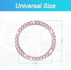 Bling Car Engine Start Ring Decals, 2PCS Crystal Rhinestone Vehicle Push Start Button Cover Sticker, Key Ignition Knob Ring, Sparkling Automotive Interior Accessories (Pink)
