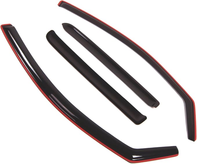 WD2-358i Dark Smoke 4 Pcs Set Window Visor (in-Channel) Deflector Rain Guard Compatible with 2004-2015 Nissan Titan Crew Cab