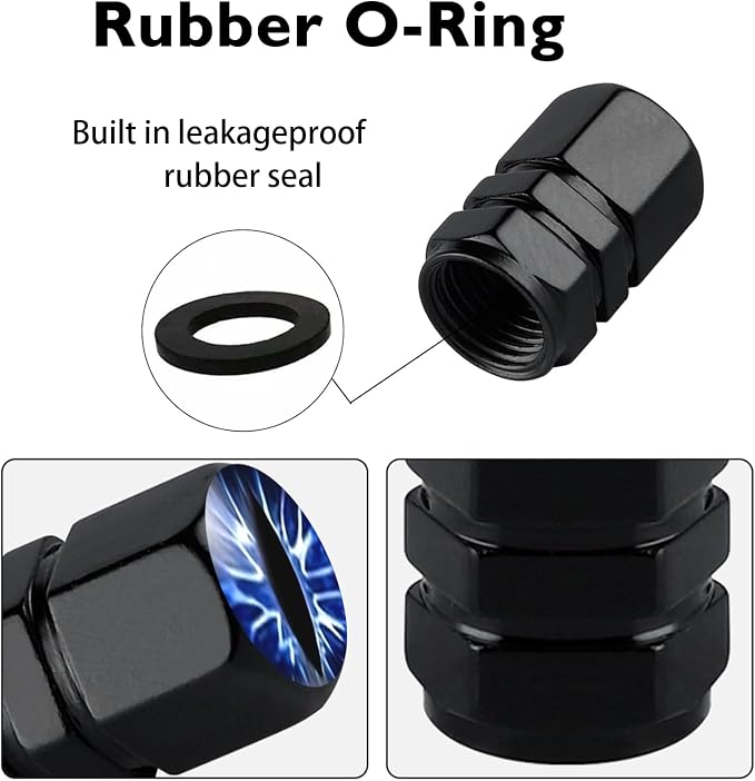 4Pack Beast Eyes Tire Valve Caps Universal Tire Air Cap Valves Stem Covers | Aluminum Alloy Rust-Proof Valve Stem Caps, for Auto SUV Truck Motorcycle Bicycle, Blue Eyes Gifts for Women Mom Driver