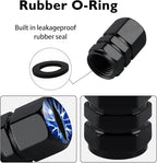4Pack Beast Eyes Tire Valve Caps Universal Tire Air Cap Valves Stem Covers | Aluminum Alloy Rust-Proof Valve Stem Caps, for Auto SUV Truck Motorcycle Bicycle, Blue Eyes Gifts for Women Mom Driver
