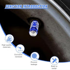4PCS Tire Valve Stem Caps, Aluminum Tire Valve Cap, Dustproof Leak-Proof Wheel Valve Cover, Corrosion-Resistant Hexagon Stem Covers, Universal for Cars, SUVs, Trucks, Motorcycles, Bikes (Blue)