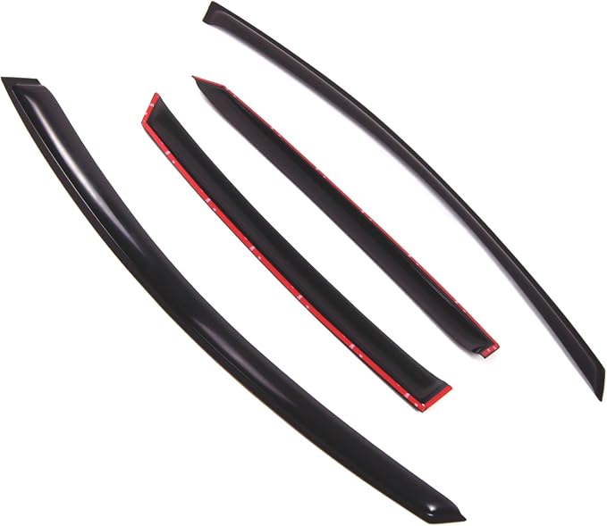 WD2-499 Dark Smoke 4 Pcs Set Window Visor (Outside Mount) Deflector Rain Guard Compatible with 2005-2011 Audi A6