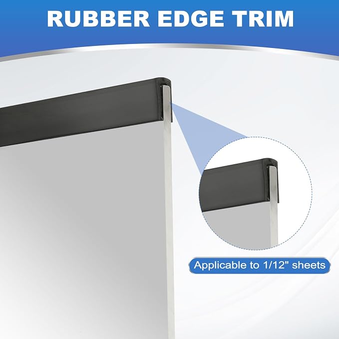1/12" 13FT Rubber Edge Trim, Flexible U Channel Edge Guard Protector for Keen Edge Sheet Metal Car Doors Hatches Table Corner, Black