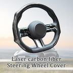 Car Steering Wheel Cover with Comfort Grip, 14.5-15" Carbon Fiber Laser Non-Slip Steering Wheel Protector, Cool Stylish Auto Interior Decor Accessories, Universal for Van SUV Sedan (Black)