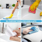 AIDEA Microfiber Cleaning Cloth 165 Sheets 3 Roll, Microfiber Towels for Cars, Blue Shop Towels, Shop Rags Washable, Cleaning Rags Reusable Paper Towels for Automotive, Workshops, House,11×9"