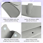Sunglasses Holder for Car Sun Visor, Sunglass Organizer for Car, Magnetic Leather Eyeglasses Protective Storage Case, Waterproof Glasses Organizer Visor Accessories for Vehicles (Gray)